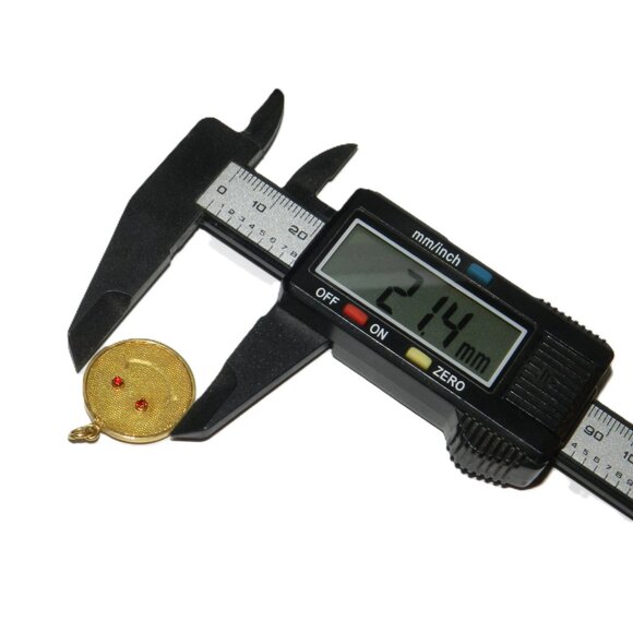 Happy Smiley Face Emoji Pendant in 14k Yellow Gold 2 Sided w Ruby - Picture 10 of 14